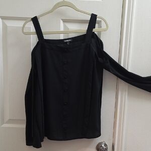 Express Elegant Black Off-Shoulder Blouse